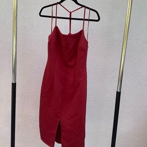EXPRESS DEEP RED/MAROON WOMEN’S MIDI DRESS SIZE:4